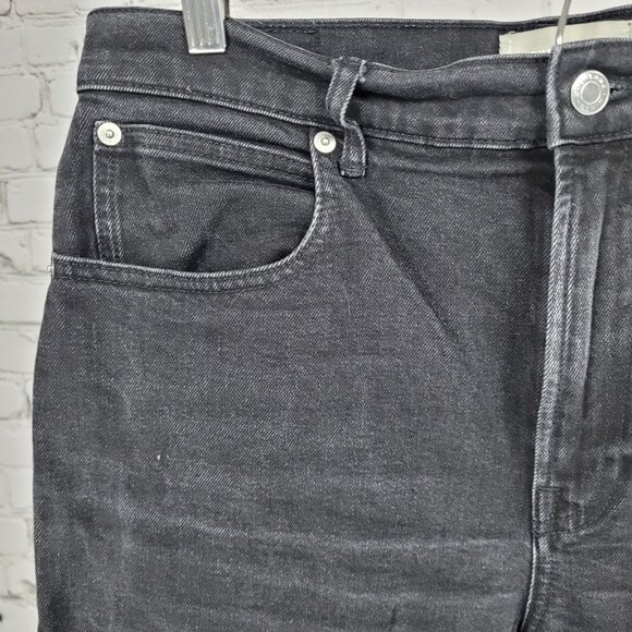 Everlane Black Denim Organic Cotton The Highway Jean Cropped Cut Off 30x22 - Picture 9 of 12